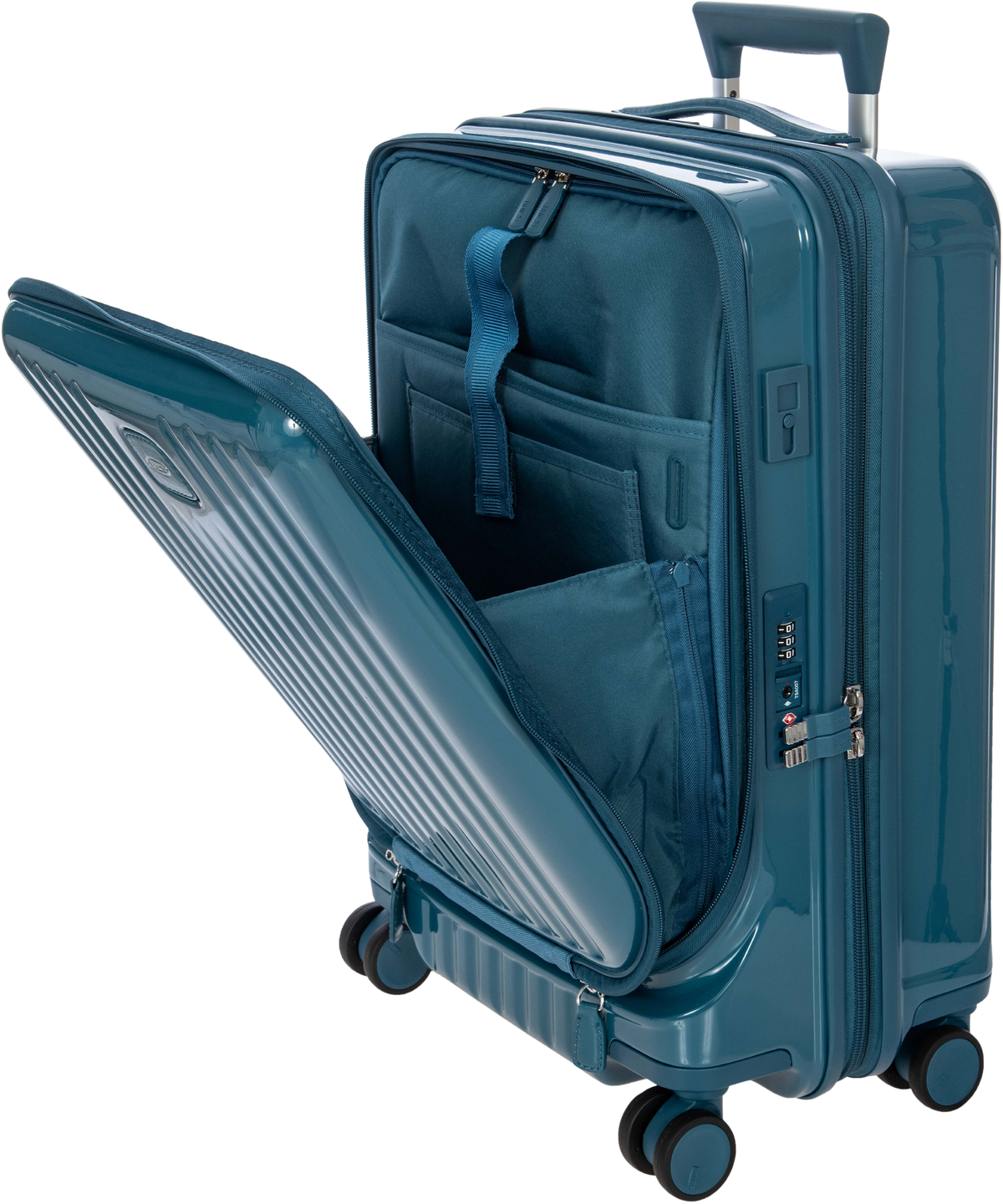 Bric's Positano Carry-On Spinner with Front Pocket in Sea Green, view 6