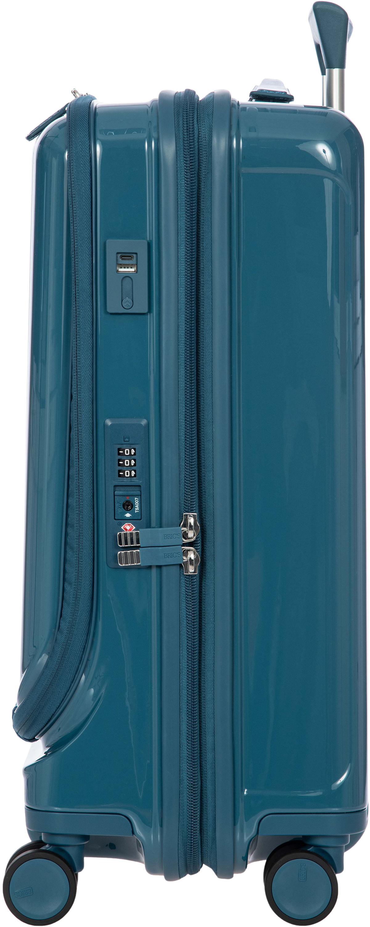 Bric's Positano Carry-On Spinner with Front Pocket in Sea Green, view 4