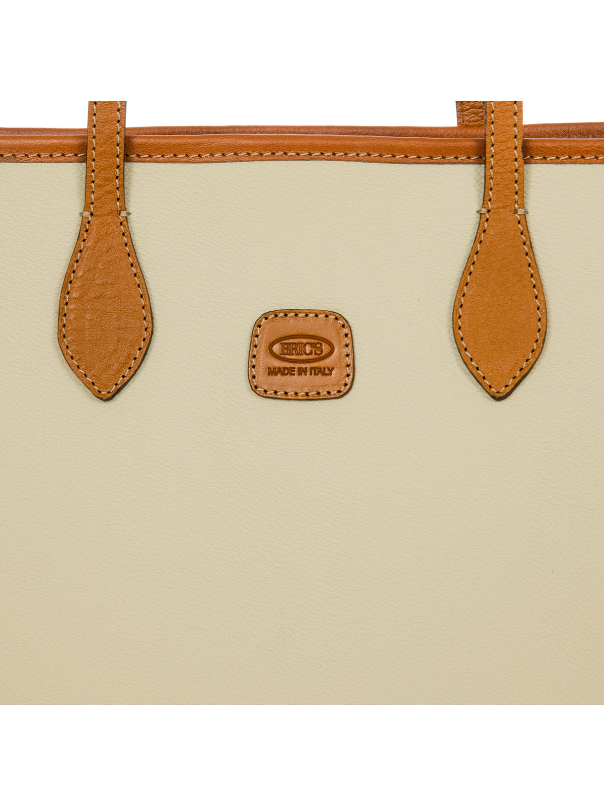 Bric's Firenze Laptop Tote Bag with Leather Handles in Cream, view 6