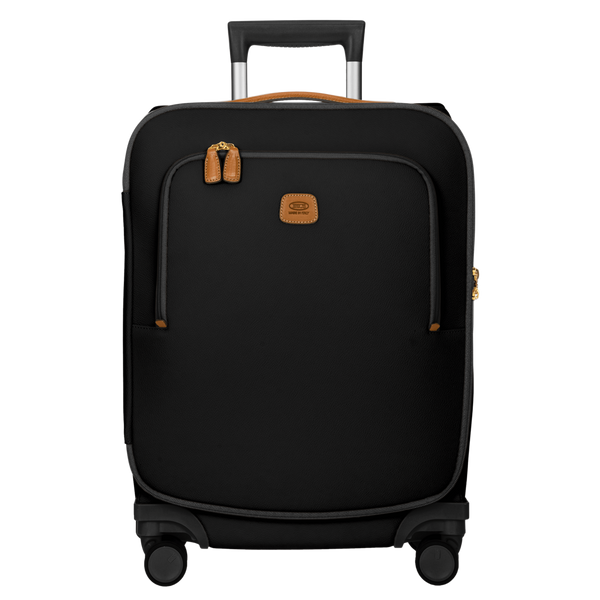 Bric's Firenze Leather-Effect Checked Spinner in Black, view 1