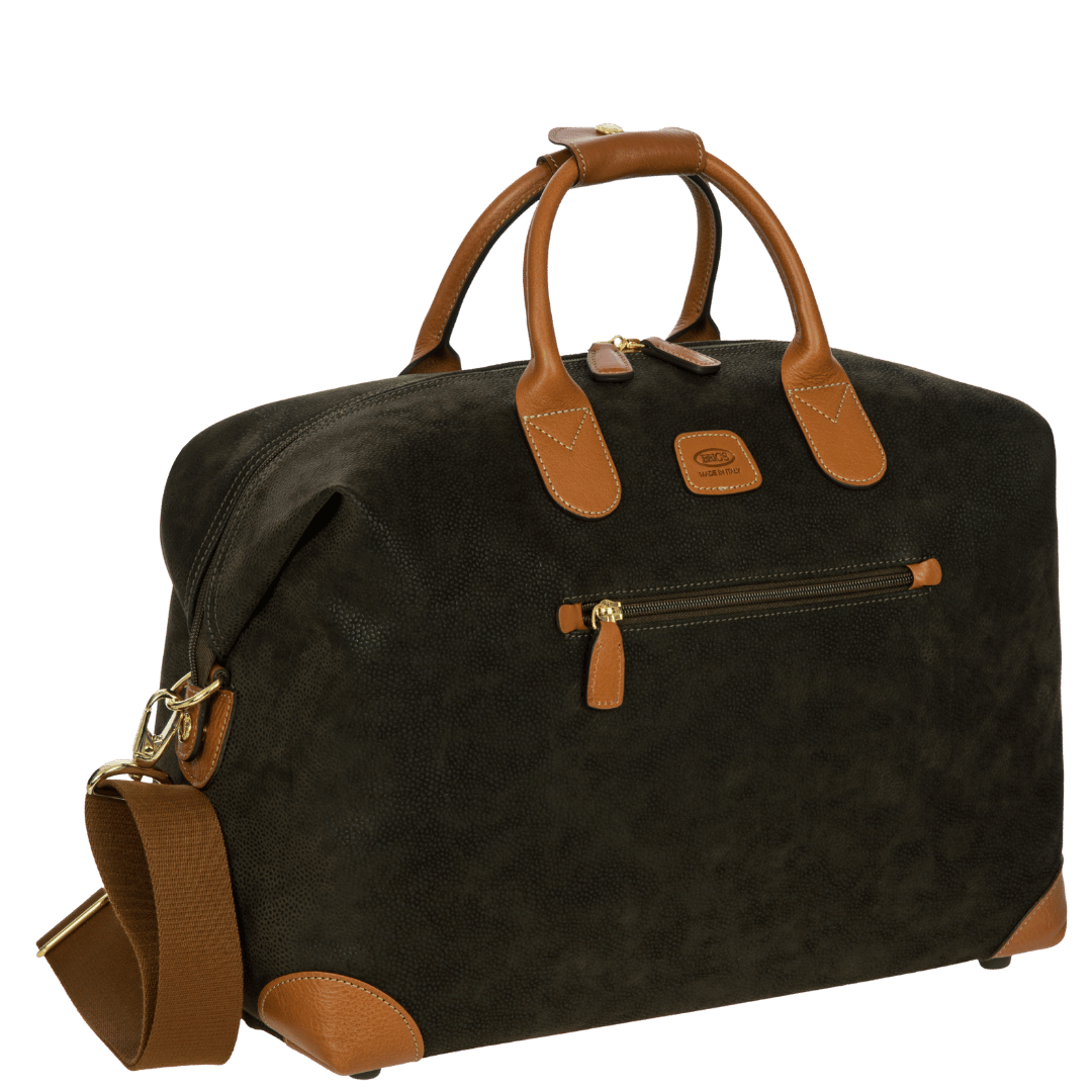 Bric's Life Suede-Effect Cargo Duffle Bag in Olive, view 2