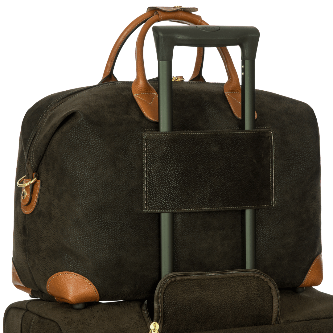 Bric's Life Suede-Effect Cargo Duffle Bag in Olive, view 5