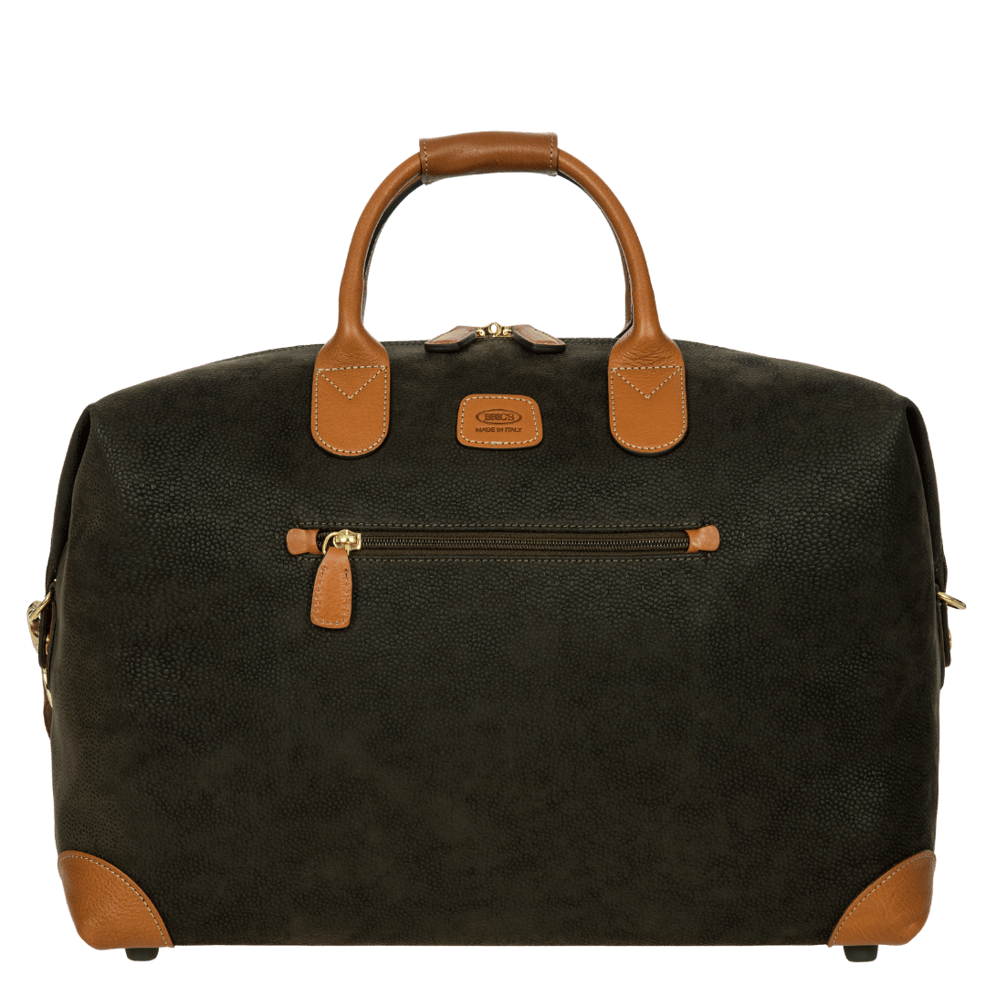Bric's Life Suede-Effect Cargo Duffle Bag in Olive, view 1