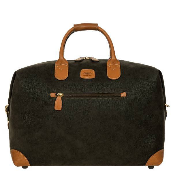 Bric's Life Suede-Effect Cargo Duffle Bag in Olive, view 1