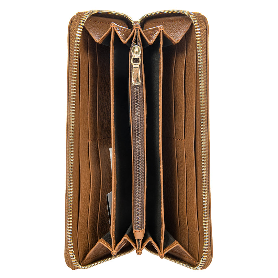 Bric's Gondola Verbena Leather Zip-Around Wallet in Cuoio, view 3