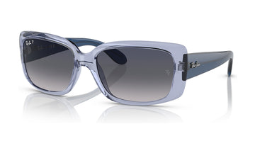 Ray-Ban RB4389 Polarized Sunglasses, Transparent Light Violet with Blue Gradient, view 2