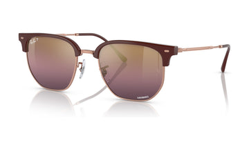 Ray-Ban New Clubmaster RB4416 Polarized Sunglasses, Bordeaux on Rose Gold, view 2