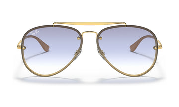 Ray-Ban Blaze Aviator RB3584N Sunglasses, Arista Gold with Light Blue Gradient, view 1