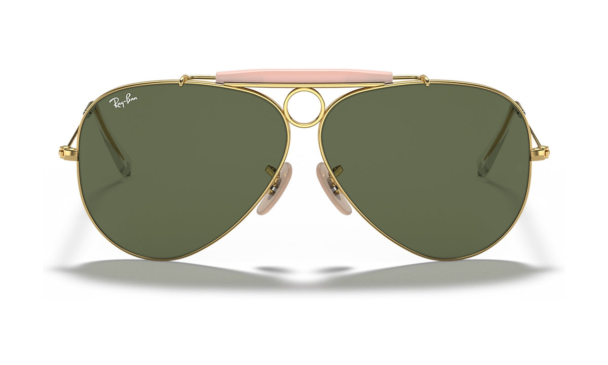 Ray-Ban Shooter RB3138 Sunglasses, Arista Gold with G-15 Green, view 1