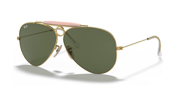 Ray-Ban Shooter RB3138 Sunglasses, Arista Gold with G-15 Green, view 2