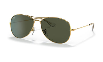 Ray-Ban Cockpit RB3362 Sunglasses, Arista Gold with G-15 Green, view 2