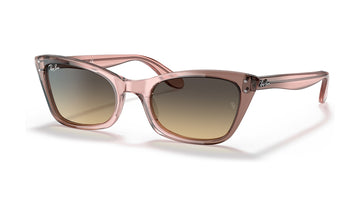 Ray-Ban Lady Burbank RB2299 Sunglasses, Transparent Pink with Brown Gradient, view 2