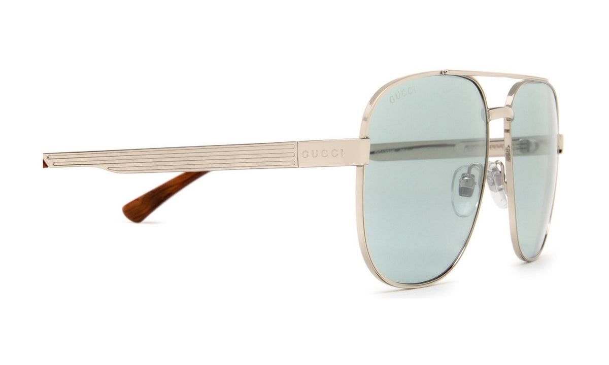 Gucci GG1223S Sunglasses, Silver and Gold with Light Green, view 3