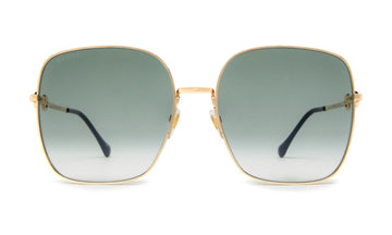 Gucci GG0879S Sunglasses, Gold with Green Gradient, view 1