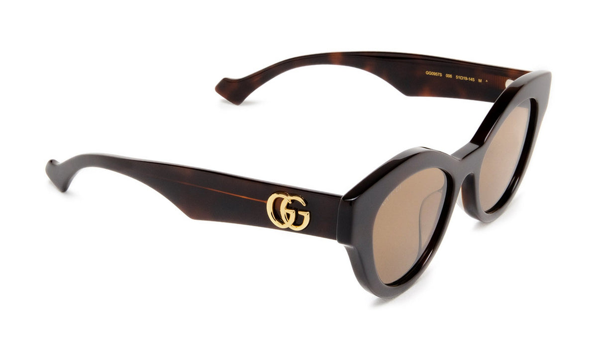 Gucci GG0957S Sunglasses, Havana with Brown, view 2