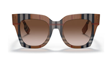 Burberry Kitty BE4364 Sunglasses, Check Brown with Brown Gradient, view 1