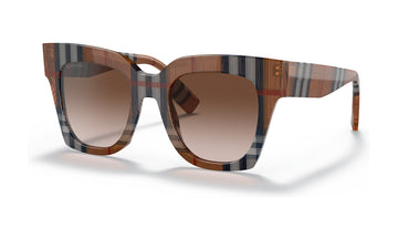 Burberry Kitty BE4364 Sunglasses, Check Brown with Brown Gradient, view 2