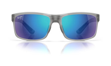 Maui Jim Pokowai Arch B439-11M Polarized Sunglasses, Translucent Matte Grey, Blue Hawaii, view 1