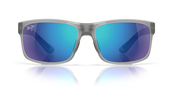 Maui Jim Pokowai Arch B439-11M Polarized Sunglasses, Translucent Matte Grey, Blue Hawaii, view 1