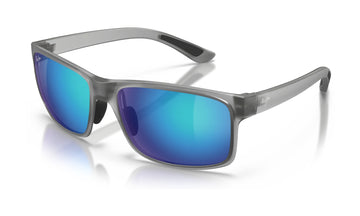 Maui Jim Pokowai Arch B439-11M Polarized Sunglasses, Translucent Matte Grey, Blue Hawaii, view 2