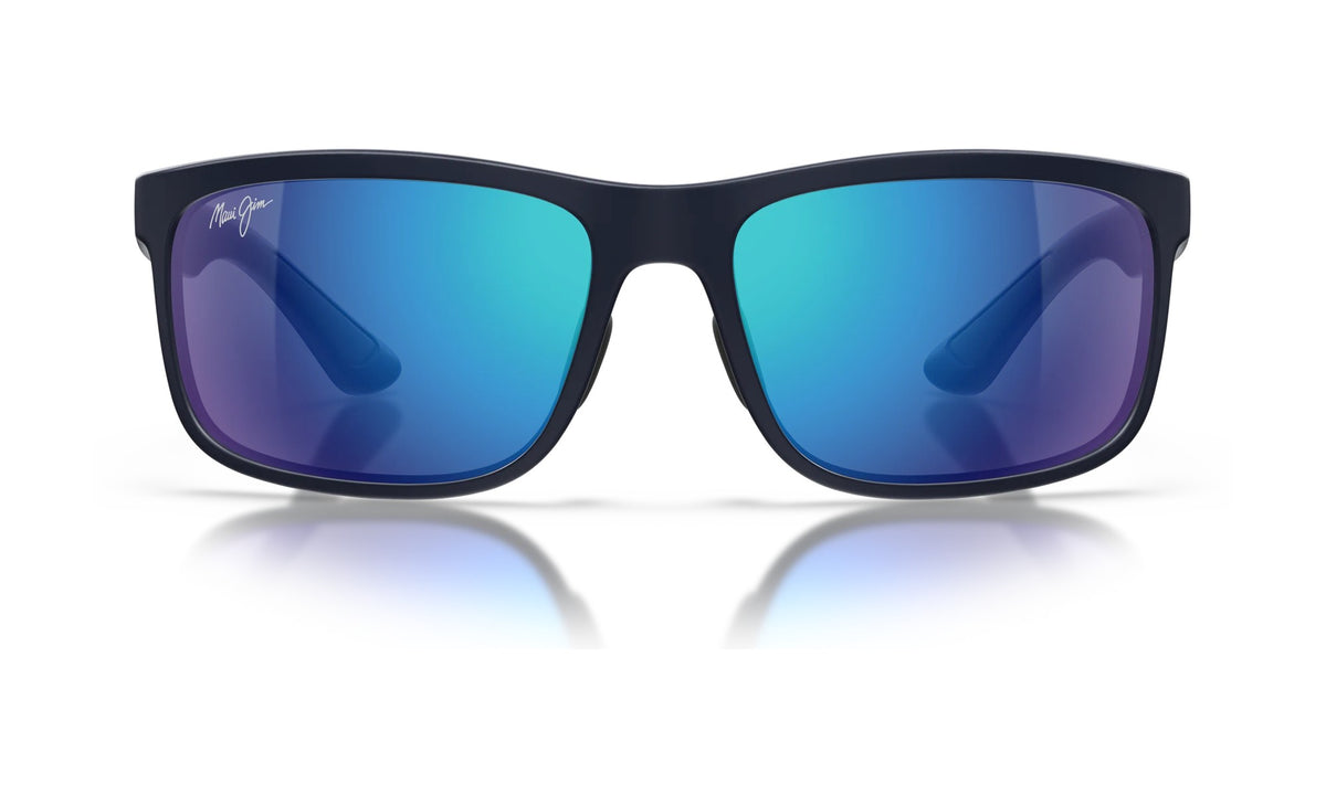 Maui Jim Huelo B449-03 Polarized Sunglasses, Matte Blue with Blue Hawaii, view 1