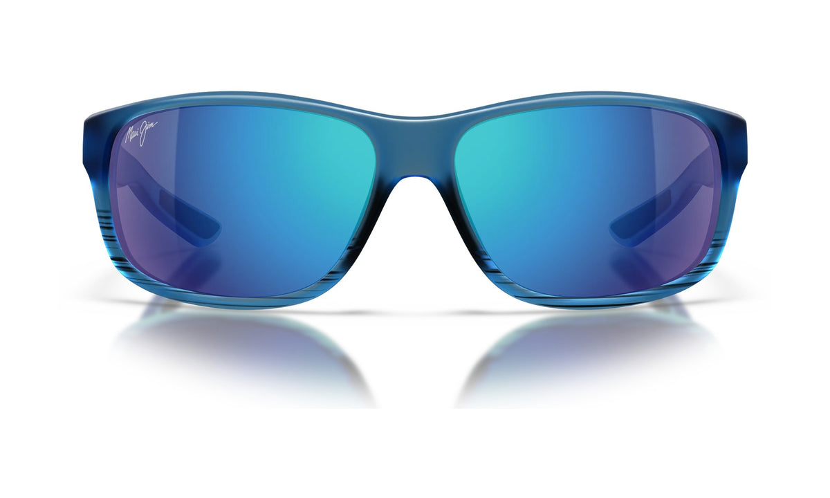 Maui Jim Kaiwi Channel B840-03S Polarized Sunglasses, Blue Black Stripe, Blue Hawaii, view 1
