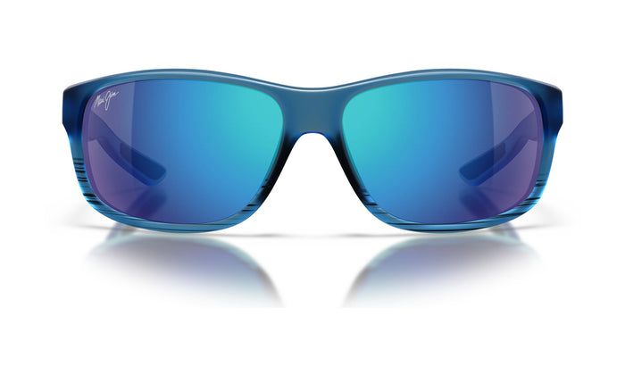 Maui Jim Kaiwi Channel B840-03S Polarized Sunglasses, Blue Black Stripe, Blue Hawaii, view 1