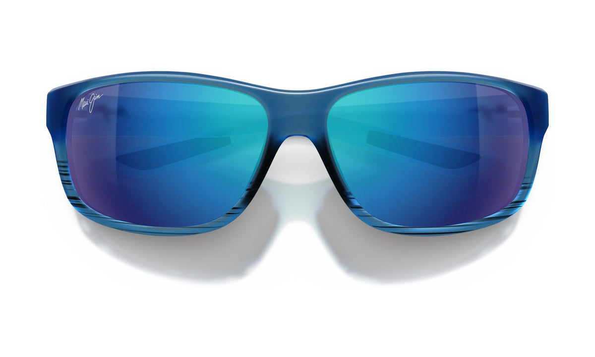 Maui Jim Kaiwi Channel B840-03S Polarized Sunglasses, Blue Black Stripe, Blue Hawaii, view 4