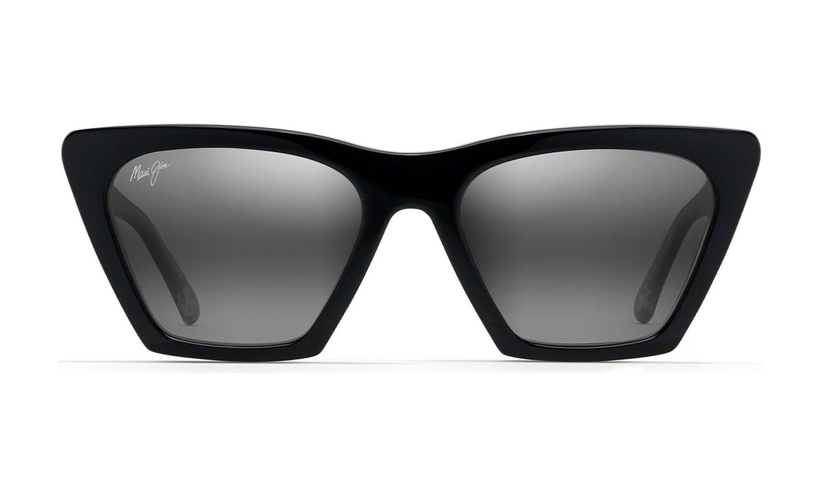 Maui Jim Kini Kini GS849-02K Polarized Cat-Eye Sunglasses, Black with Crystal, view 1
