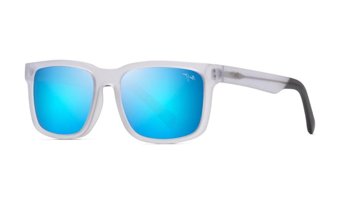Maui Jim Stone Shack B862-05 Polarized Sunglasses, Matte Crystal with Blue Hawaii, view 1