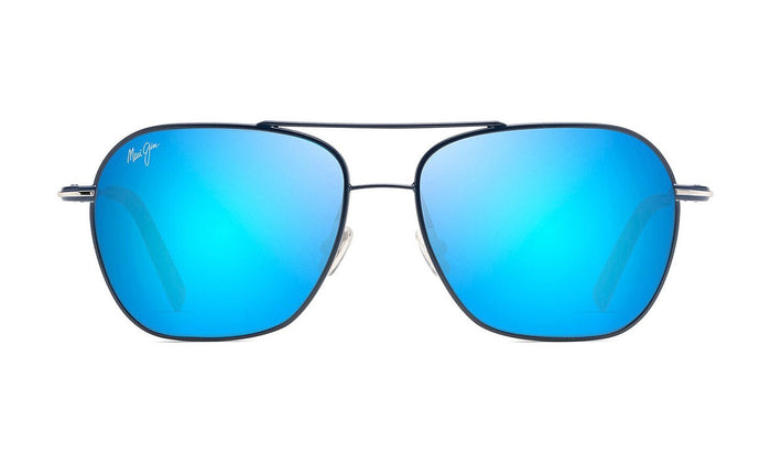Maui Jim Mano B877-03 Polarized Aviator Sunglasses, Dark Navy with Blue Hawaii, view 1