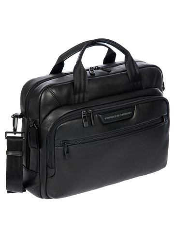 Porsche Design Leather Evo Laptop Briefcase in Black, view 2