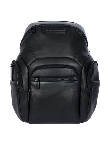 Porsche Design Leather Laptop Backpack M Expandable in Black, view 1