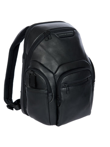 Porsche Design Leather Laptop Backpack M Expandable in Black, view 2