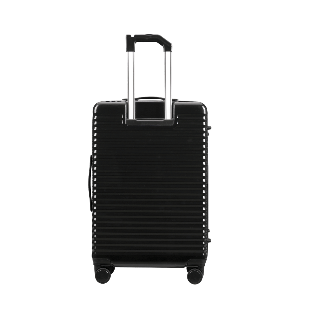 Panthera Uncia Hardside Spinner Suitcase with Front Pocket in Black, view 4