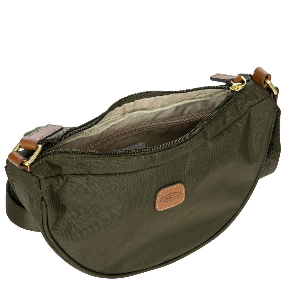 Bric's X-Collection Mini Halfmoon Shoulder Bag in Olive, view 5
