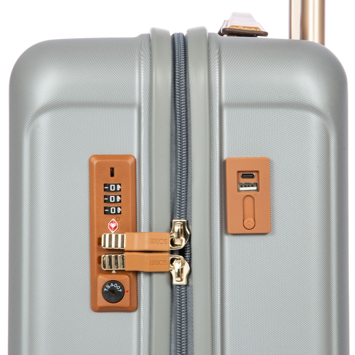 Bric's Capri 2.0 Expandable Checked Spinner in Silver, view 5
