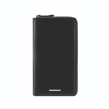 Porsche Design Leather Zip-Around Wallet 15 in Black, Classic Smooth, view 1