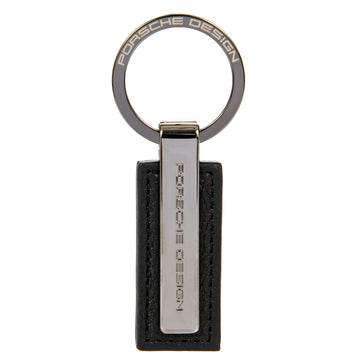 Porsche Design Metal Bar Leather Key Ring in Black, view 2