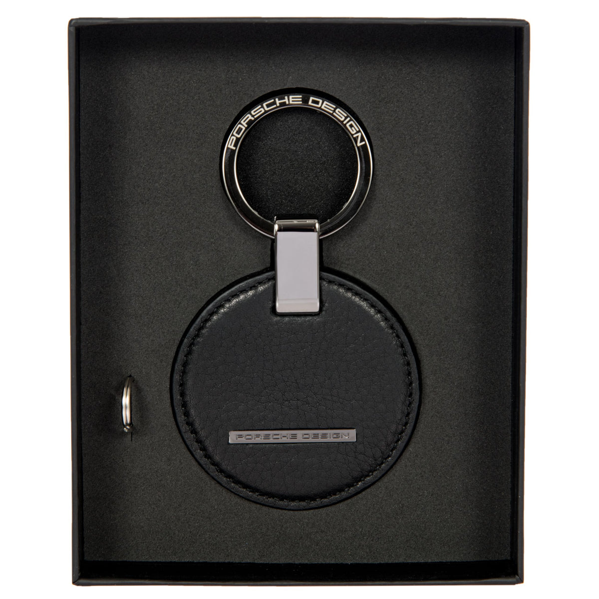 Porsche Design Circle Leather Key Ring in Black, view 4
