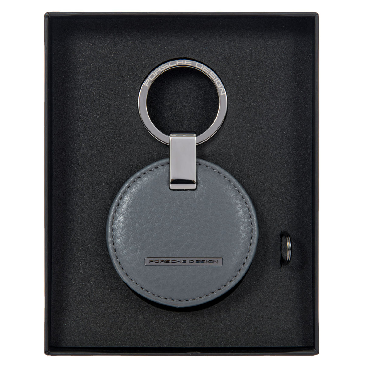 Porsche Design Circle Leather Key Ring in Anthracite Matte, view 4