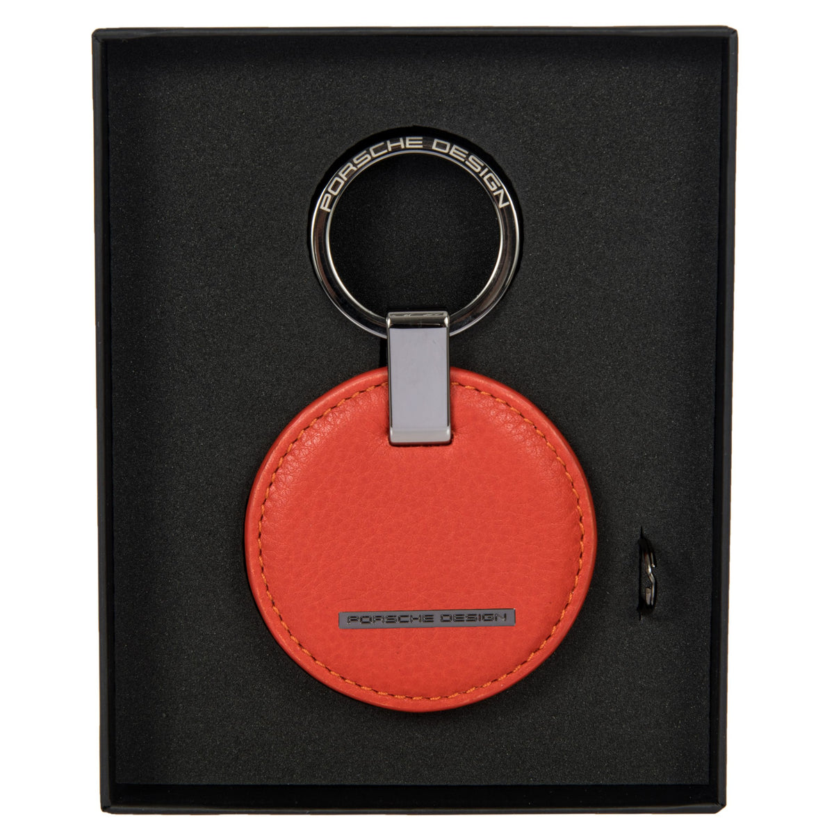 Porsche Design Circle Leather Key Ring in Lava Orange, view 4