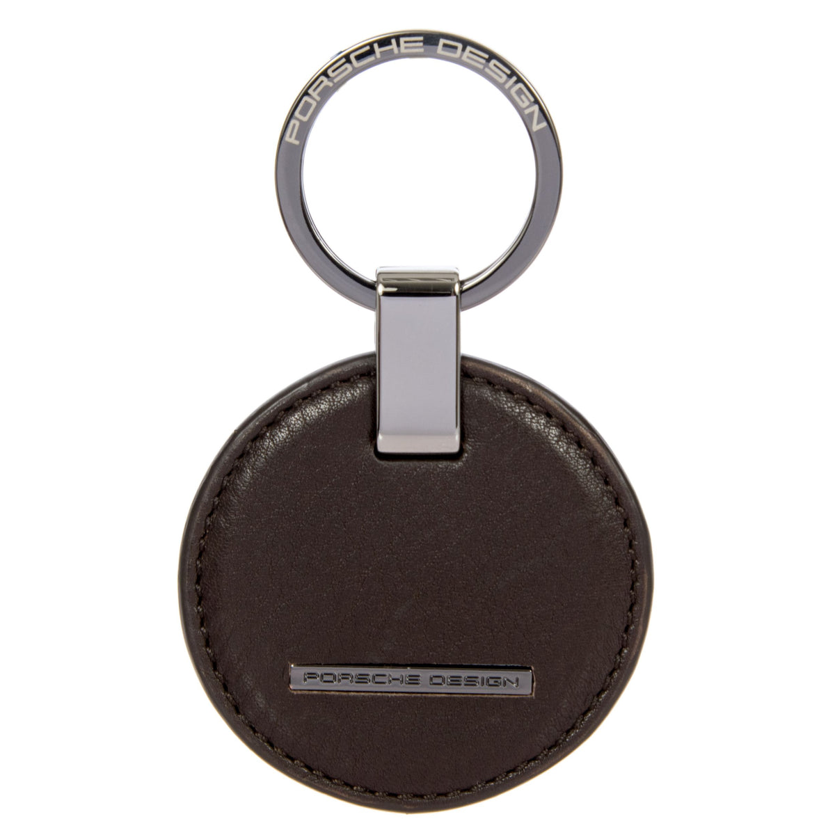Porsche Design Circle Leather Key Ring in Dark Brown, view 1