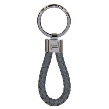 Porsche Design Woven Leather Cord Key Ring in Anthracite Matte, view 1