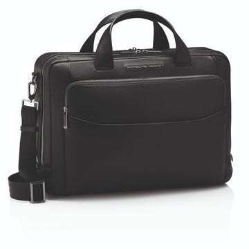 Porsche Design Roadster Leather Laptop Briefcase in Black, view 2